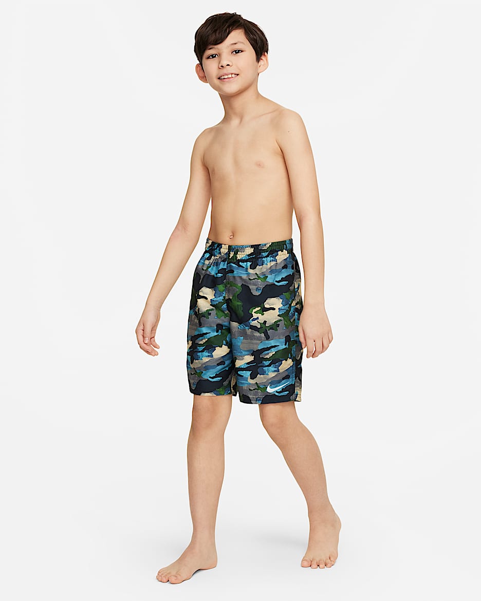 Nike Swim Classic Camo Big Kids Boys 7 Volley Shorts. Nike