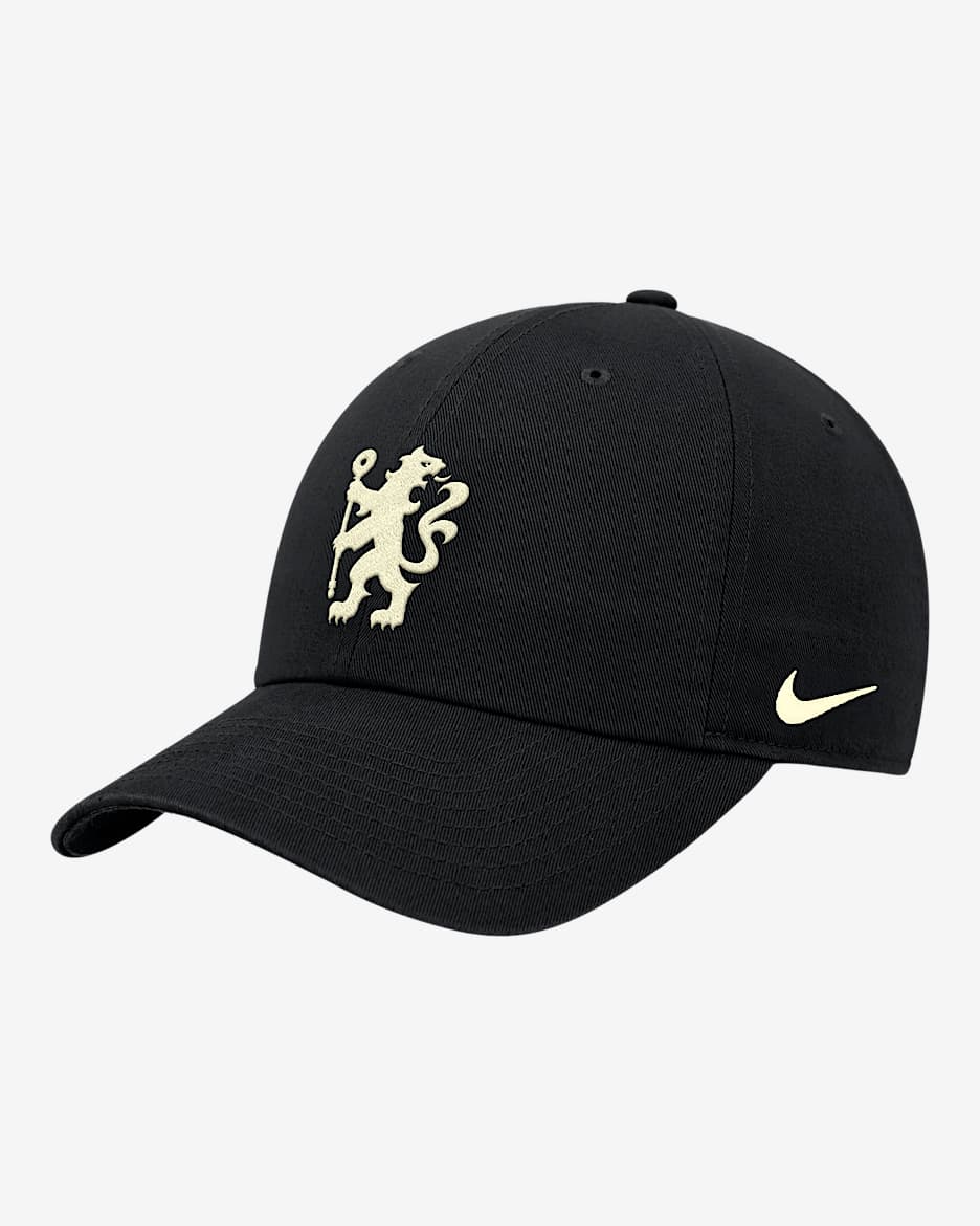 Gorra de fútbol Nike sin estructura Chelsea FC Club - Negro