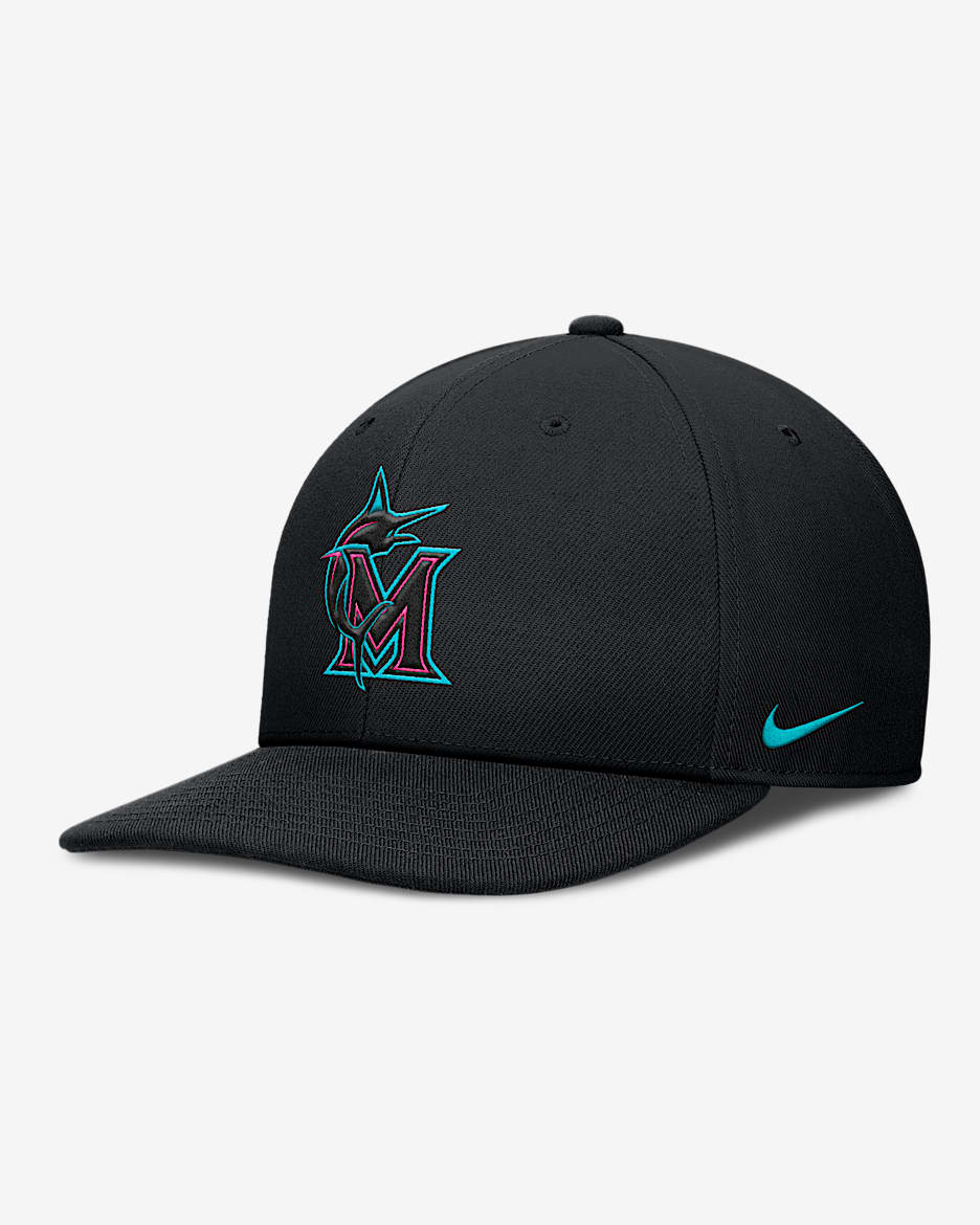 Miami Marlins City Connect Pro Men's Nike Dri-FIT MLB Adjustable Hat - Black