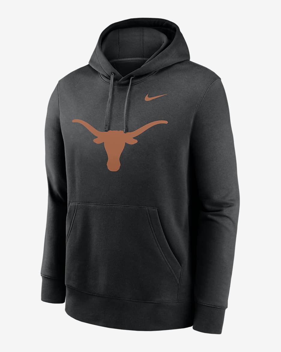 Texas Longhorns Primetime Evergreen Club Primary Logo Men's Nike College Pullover Hoodie - Black