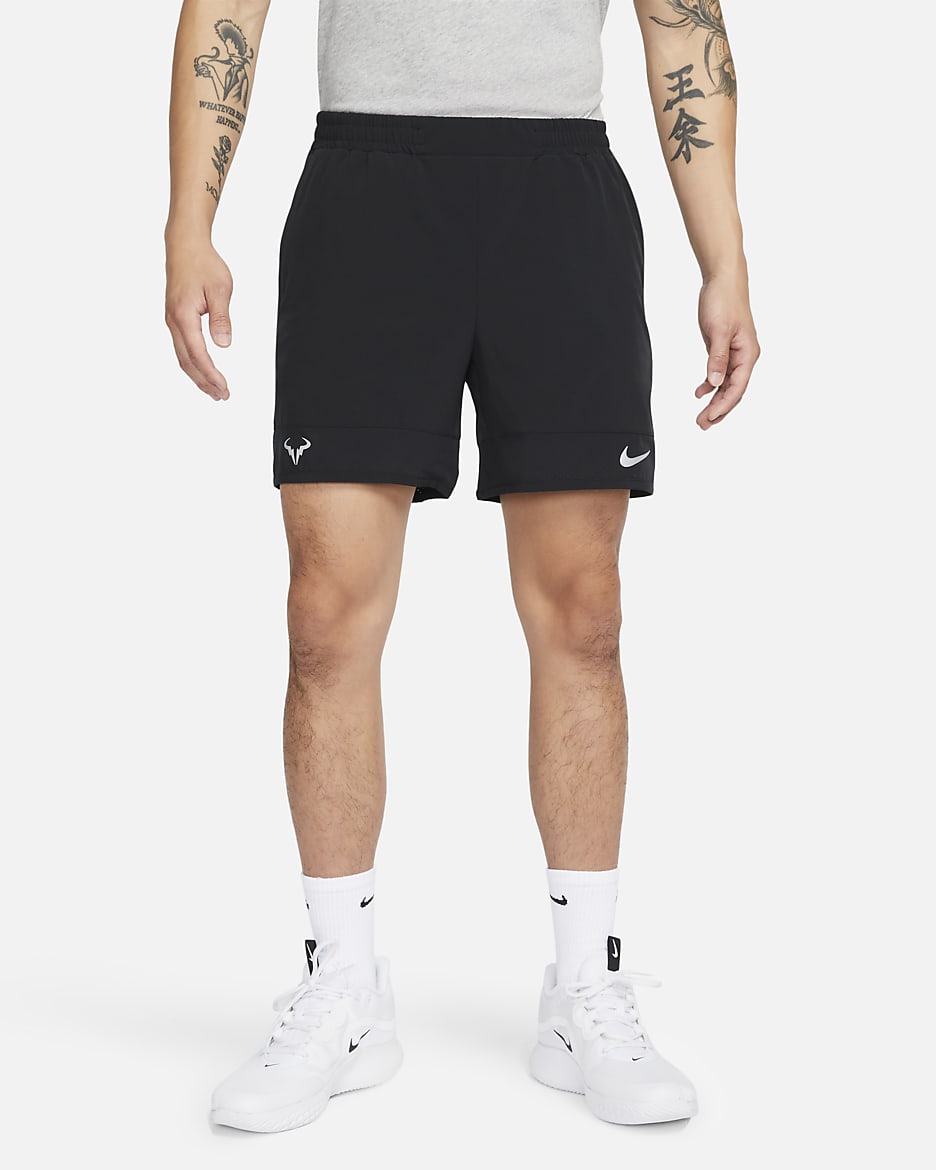 NikeCourt Dri-FIT ADV Rafa Men's 18cm (approx.) Tennis Shorts - Black/Metallic Silver