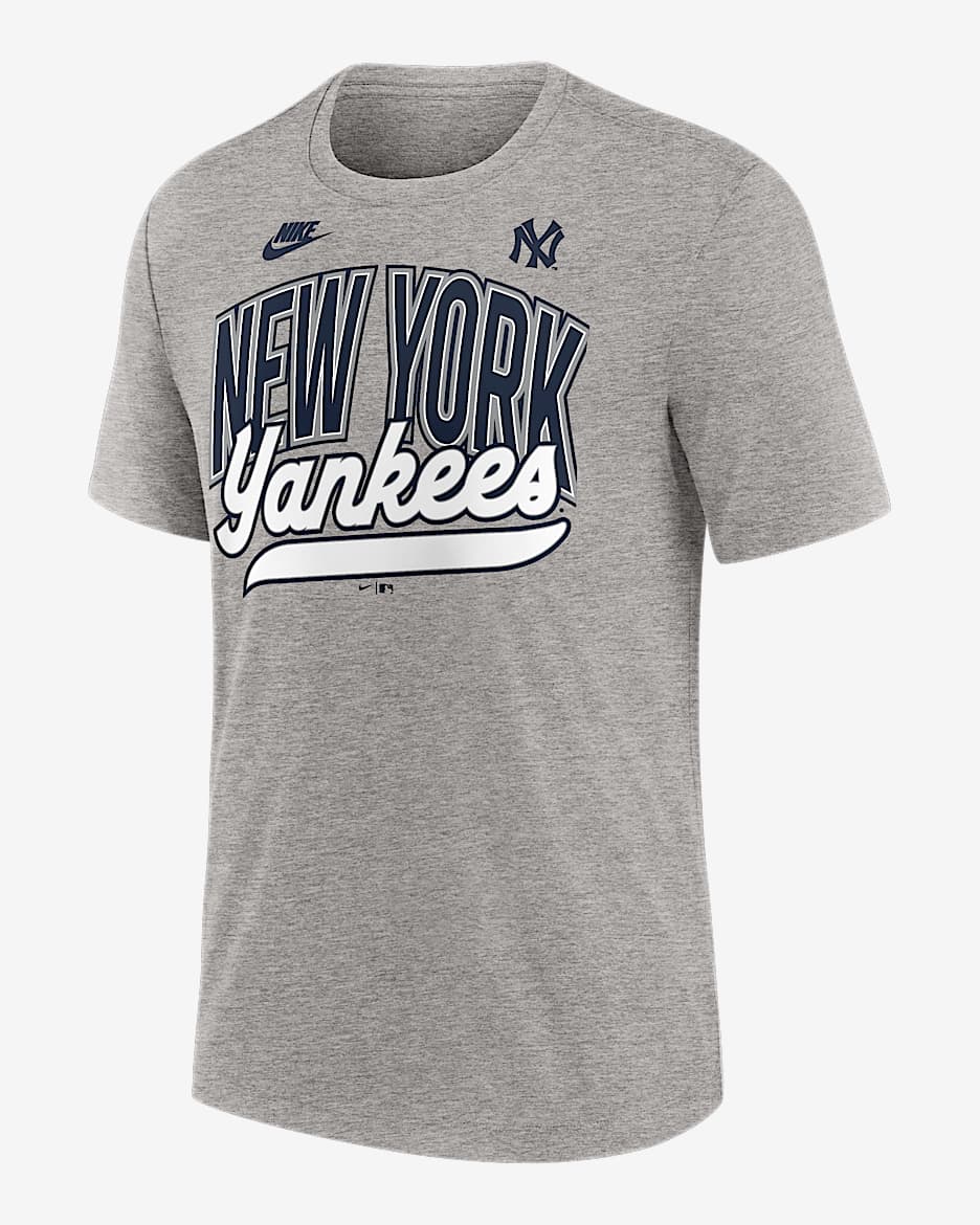 New York Yankees Cooperstown Retro Men's Nike MLB T-Shirt - Grey Heather