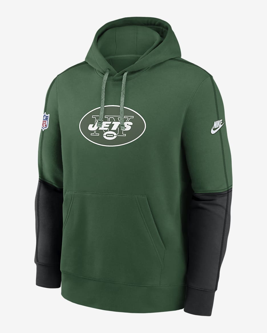 New York Jets Logo Team Issue Club Men's Nike NFL Pullover Hoodie - Black