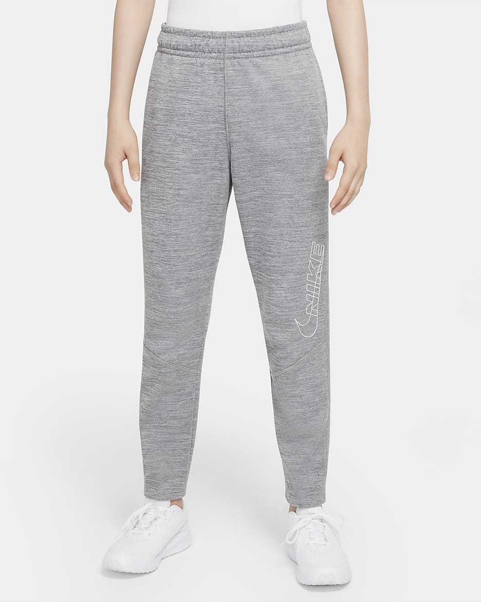 Nike Therma-FIT Big Kids' (Boys') Graphic Tapered Training Pants - Smoke Grey/Heather/Pure