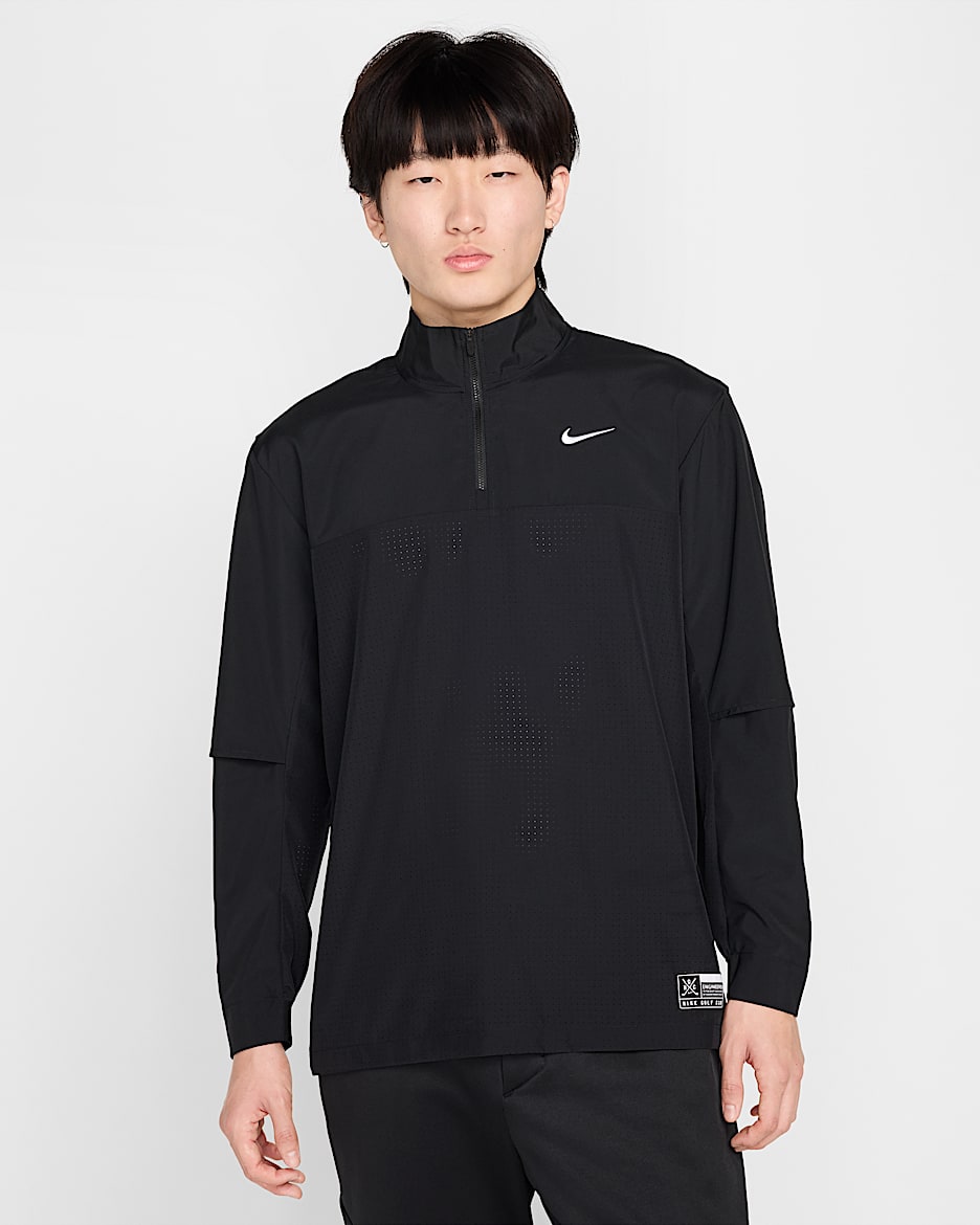 Chamarra de golf Dri-FIT de medio cierre para hombre Nike Golf Club - Negro/Negro/Negro/Blanco