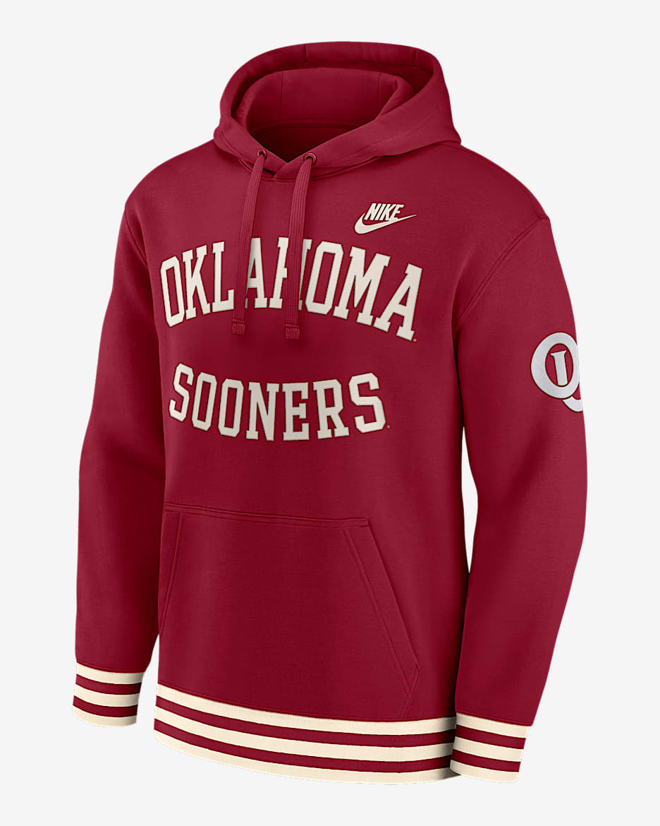 Oklahoma Sooners Legacy Retro Men’s Nike College Pullover Hoodie - Team Crimson