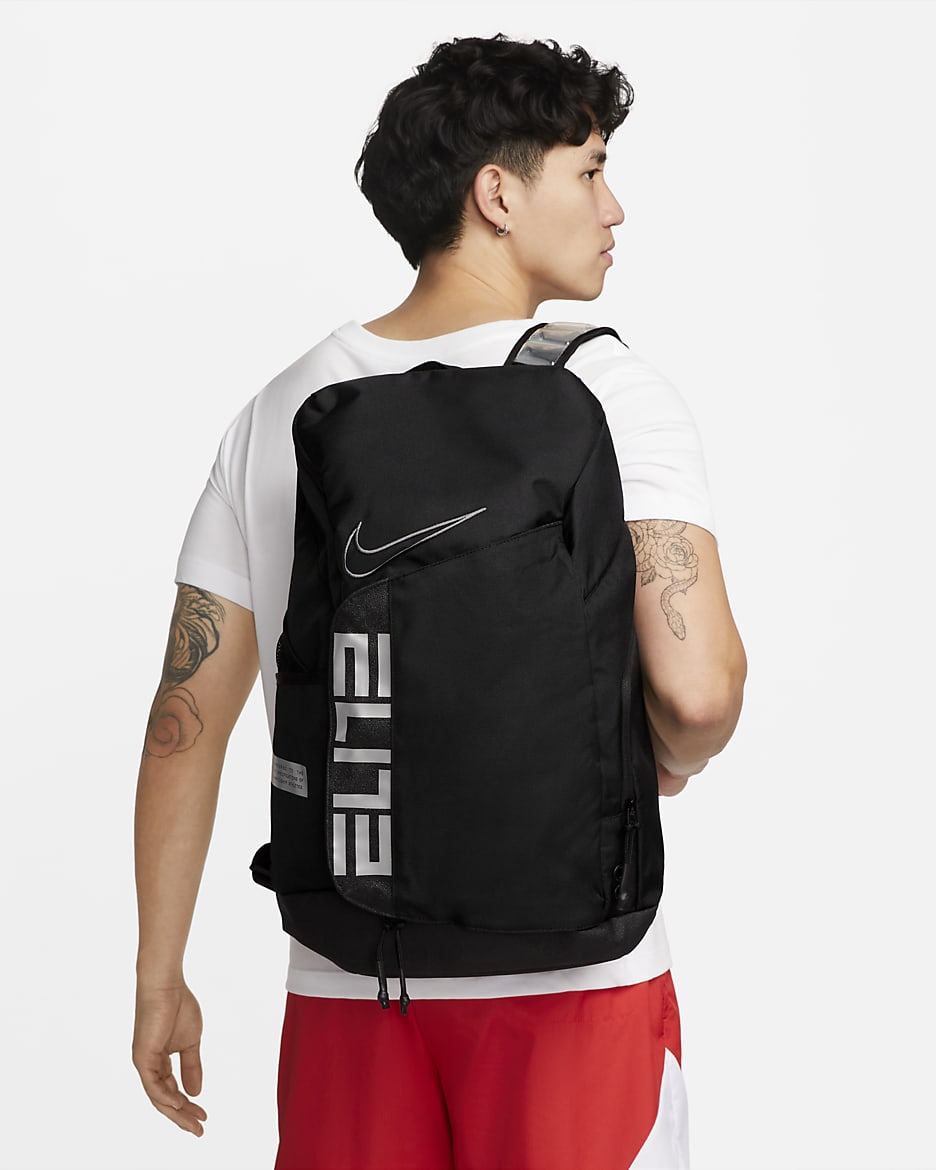 Nike Elite Pro Basketball Backpack (32L) - Black/Black/Metallic Cool Grey