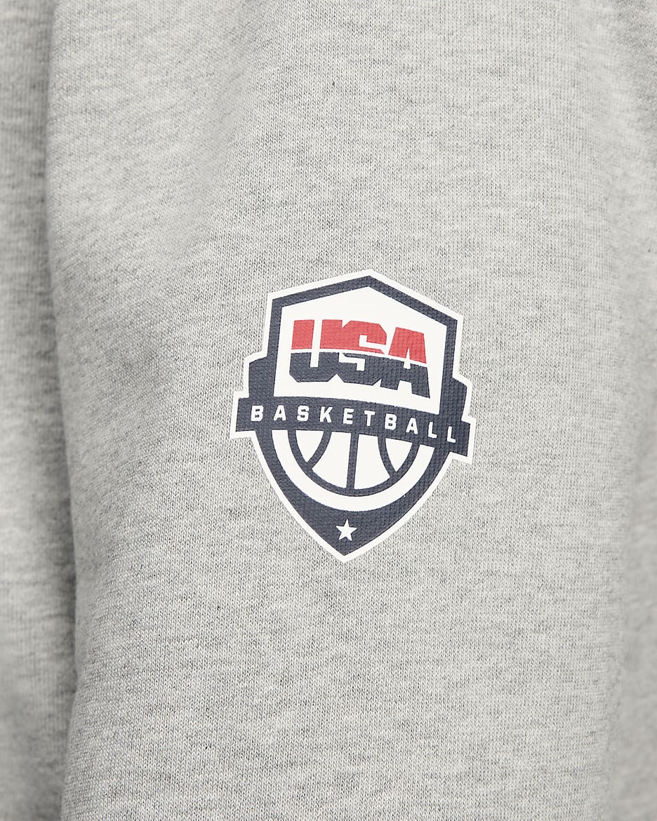 USA Practice Women's Nike Basketball Hoodie - Dark Grey Heather/Obsidian