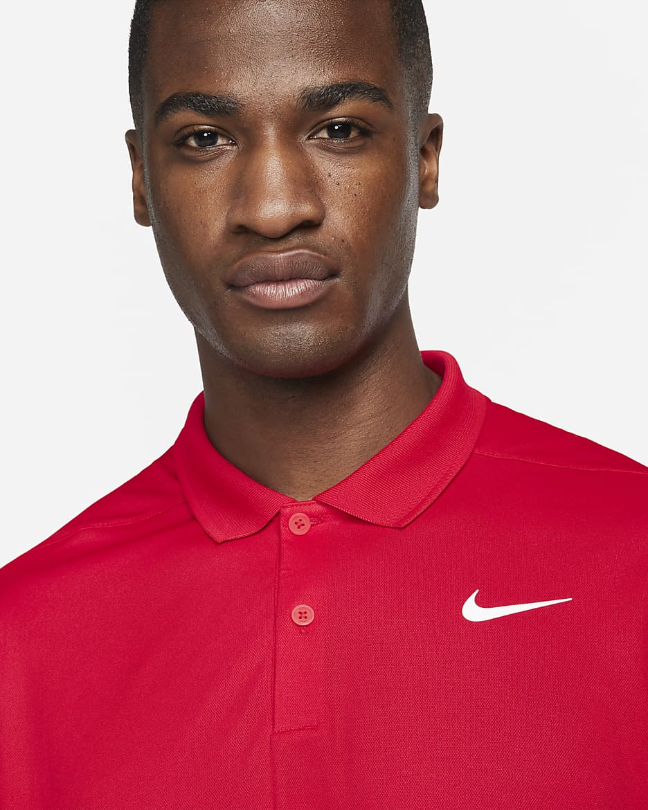 Ανδρική μπλούζα πόλο για γκολφ Nike Dri-FIT Victory - University Red/Λευκό