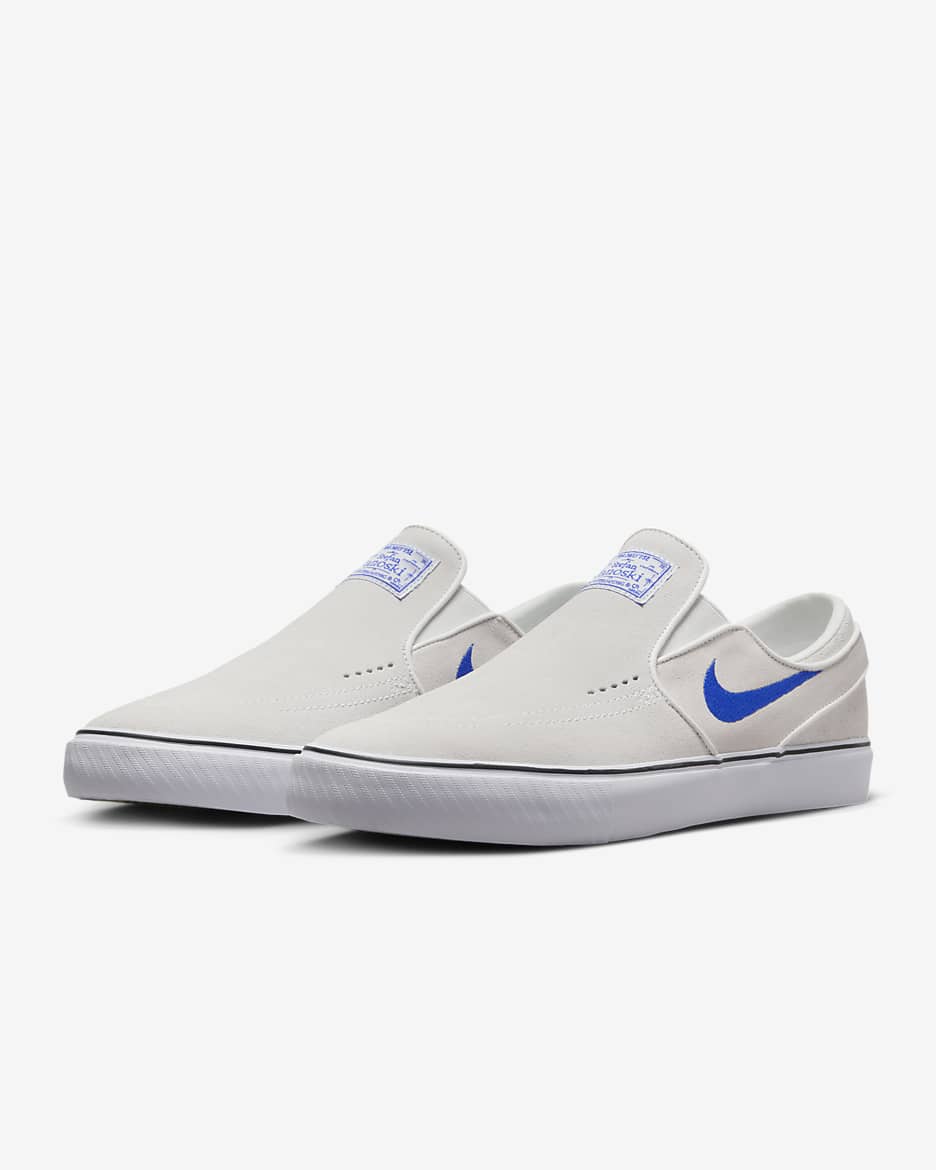 Nike SB Janoski+ Slip Skate Shoes - Summit White/Summit White/White/Hyper Royal