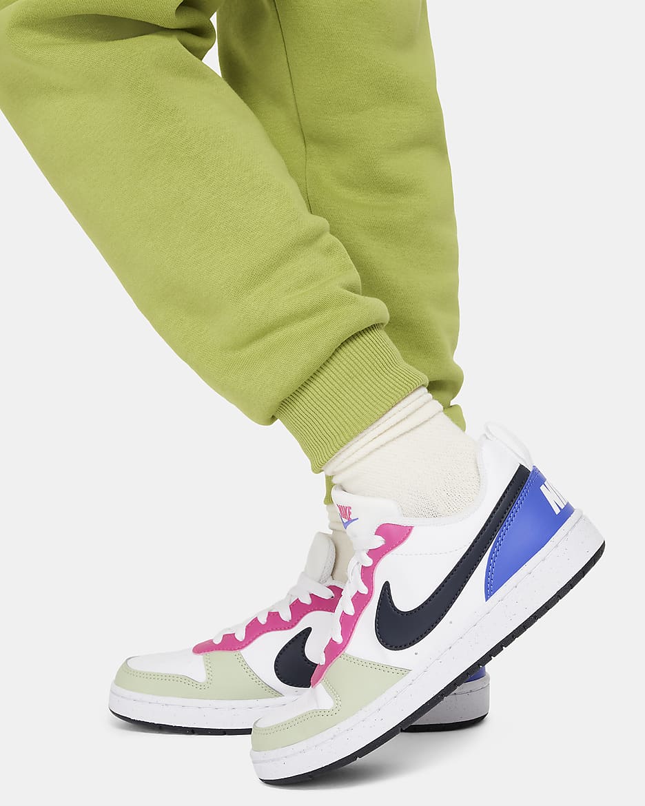 Nike Club Fleece Big Kids' Joggers - Pear/White/Cargo Khaki