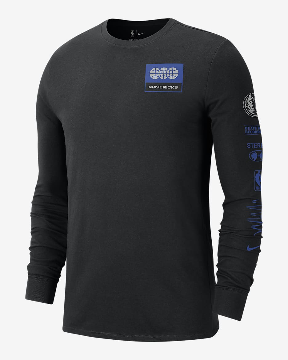 Dallas Mavericks Essential Men's Nike NBA Long-Sleeve T-Shirt - Black