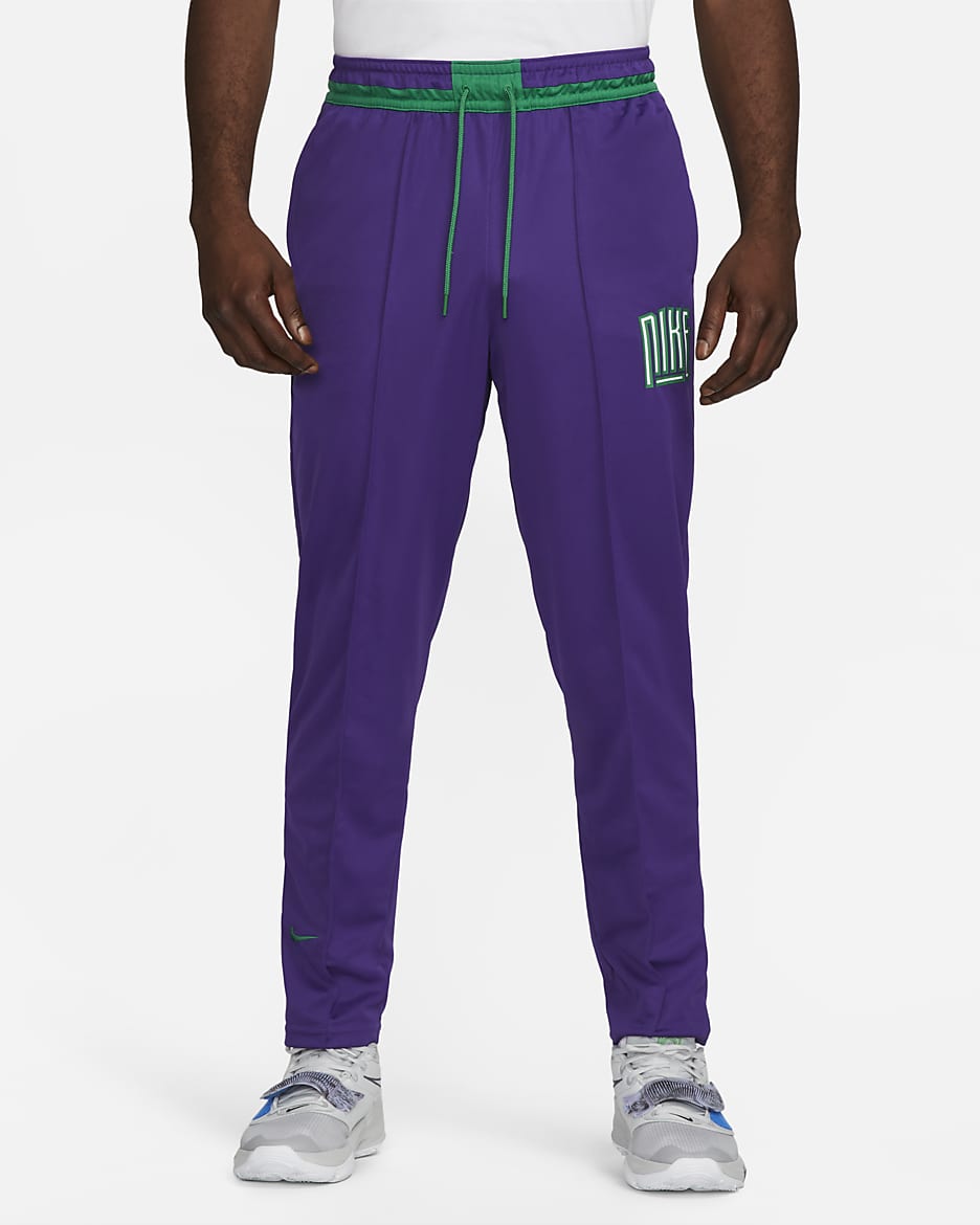 Pantalones de básquetbol para hombre Nike Dri-FIT - Morado cancha/Morado cancha/Malaquita/Malaquita