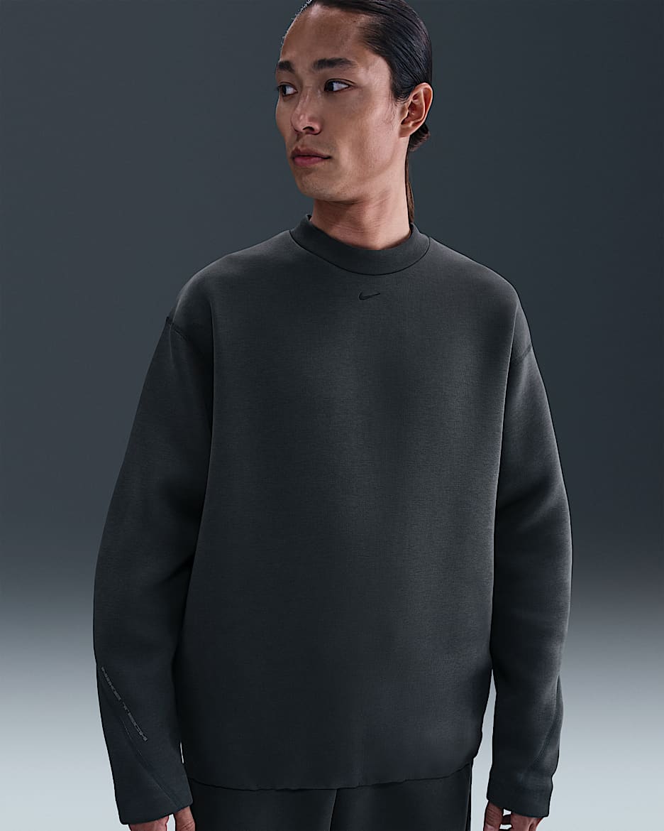 Nike Tech Men's Fleece Loose-Fit Crew - Anthracite/Black