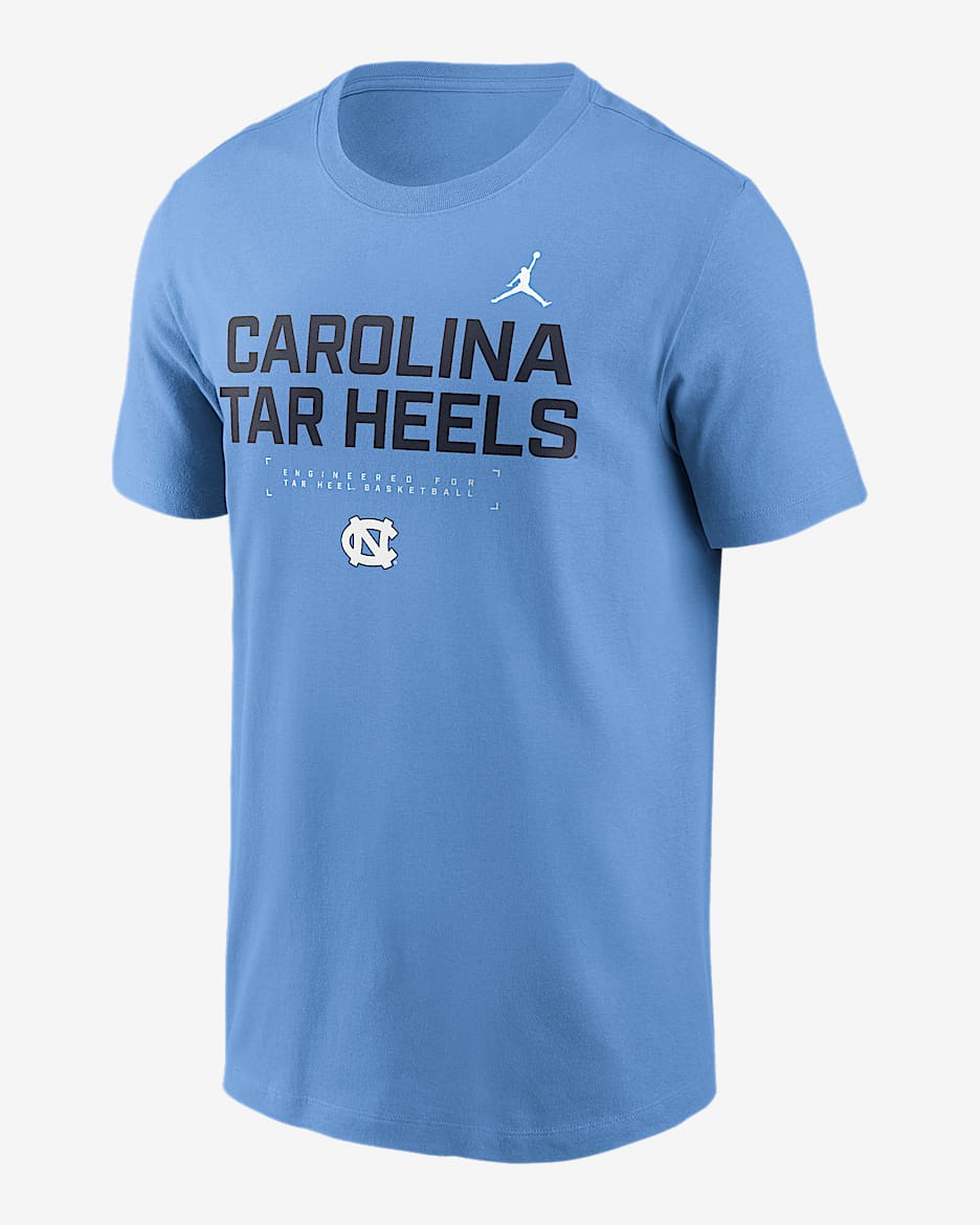 North Carolina Courtside Basketball Men's Jordan Brand Dri-FIT College T-Shirt - Light Blue