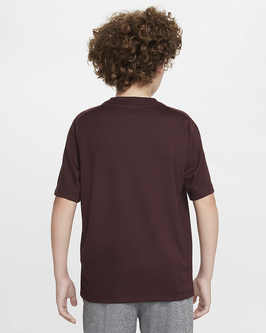 Nike Multi Big Kids' (Boys') Dri-FIT Training Top - Burgundy Crush/White