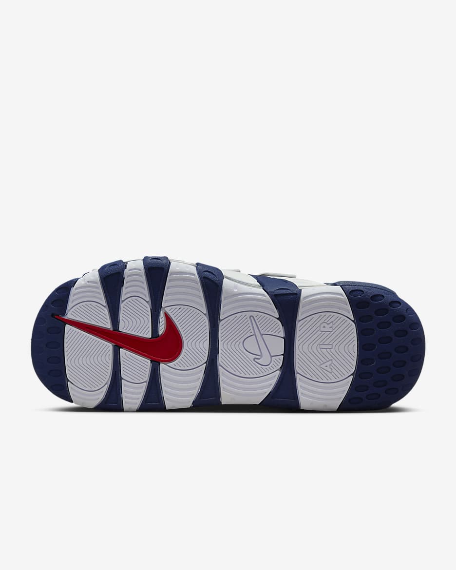 Nike Air More Uptempo Men's Slides - Midnight Navy/White/Clear/University Red