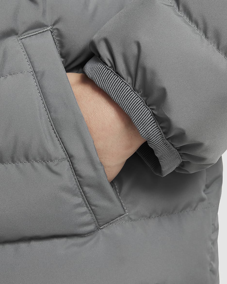 Veste à capuche ample Nike Sportswear Lightweight Synthetic Fill pour ado - Smoke Grey/Smoke Grey/Blanc