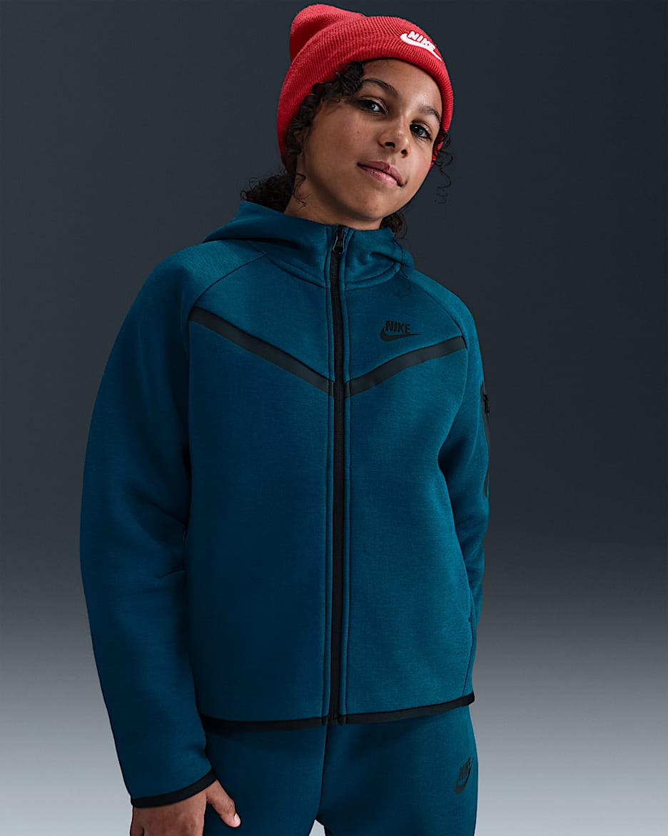 Nike Sportswear Tech Fleece Dessuadora amb caputxa i cremallera completa - Nena - Blue Force/Negre/Negre