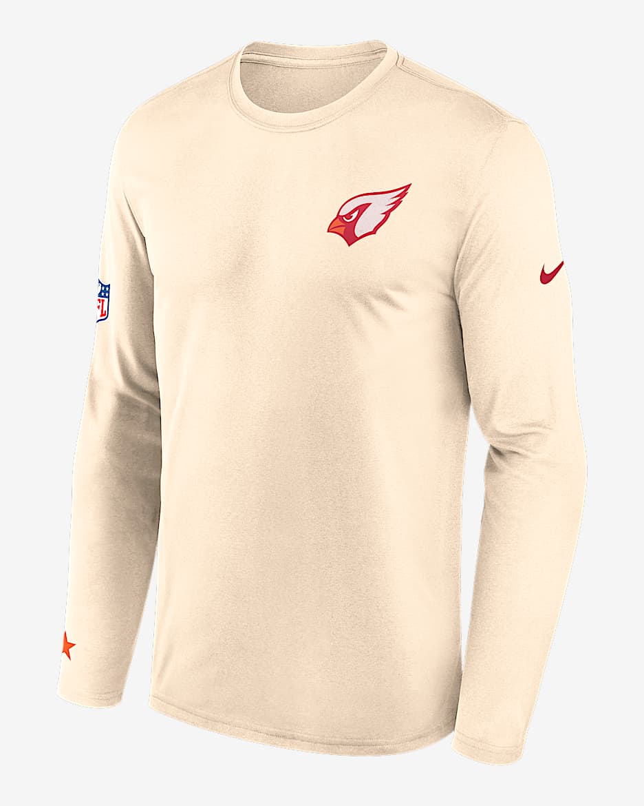 Playera de manga larga Nike Dri-FIT de la NFL para hombre Arizona Cardinals Rivalries Collection Sideline Legend Small Logo - Natural