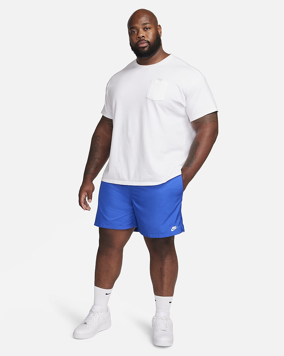 Nike Club Men's Woven Flow Shorts - Game Royal/White