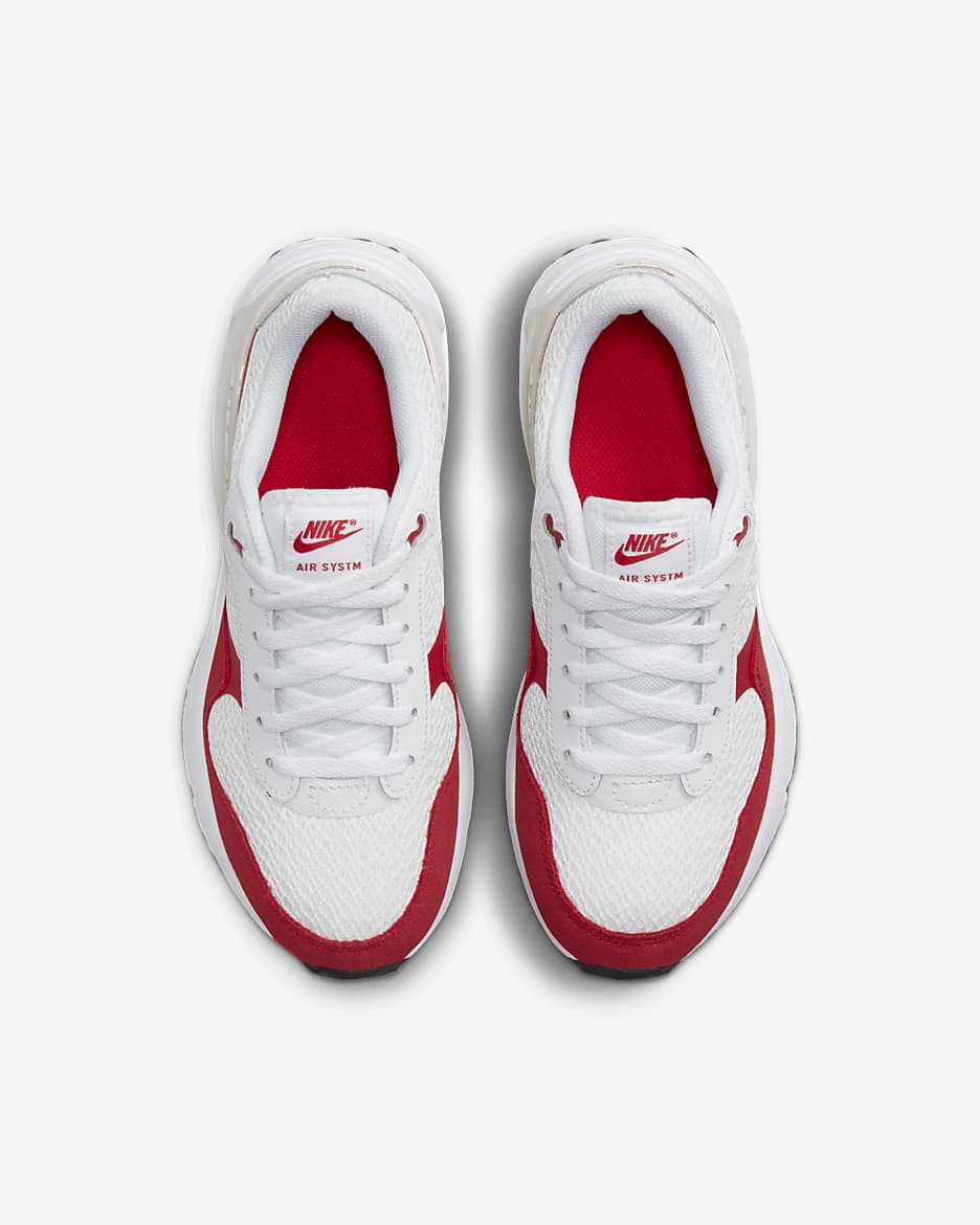 Nike Air Max SYSTM Older Kids' Shoes - White/University Red/Photon Dust/White