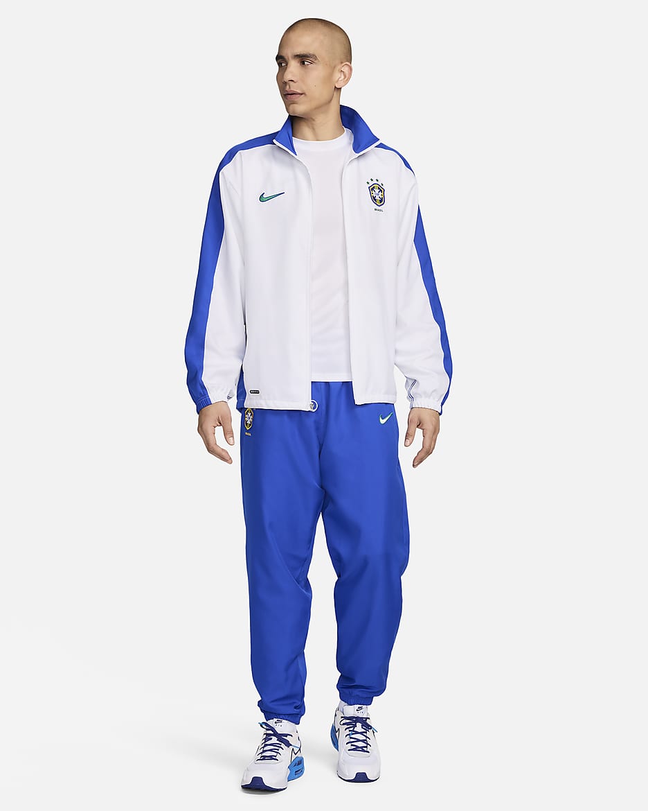 Pantalon de survêtement Replica Nike Football Brésil 1998 Reissue pour homme - Lyon Blue/Blanc