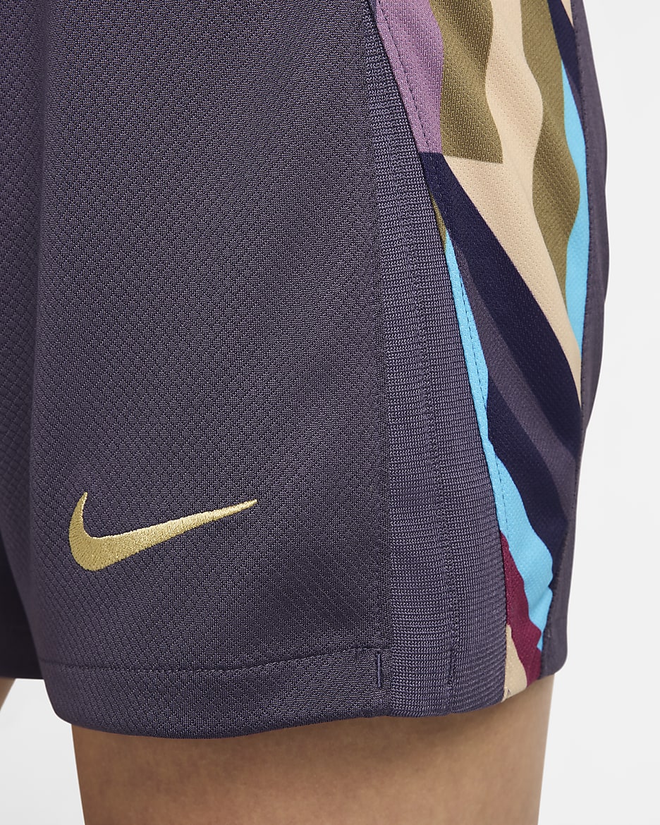 Engeland 2024 Stadium Uit Nike Dri-FIT replica-voetbalshorts voor dames - Dark Raisin/Sesame