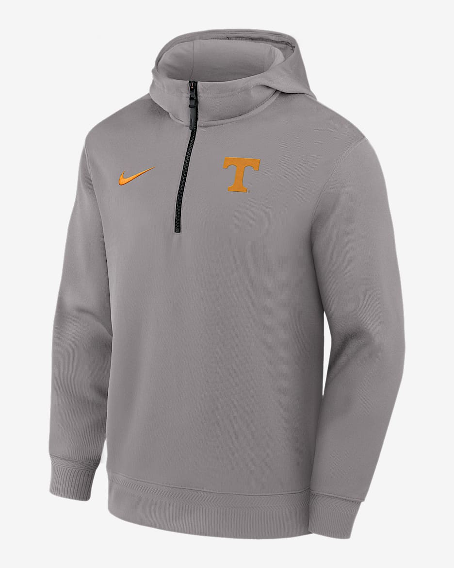 Tennessee Coaches Premium Men’s Nike Dri-FIT College 1/4-Zip Hoodie - Grey