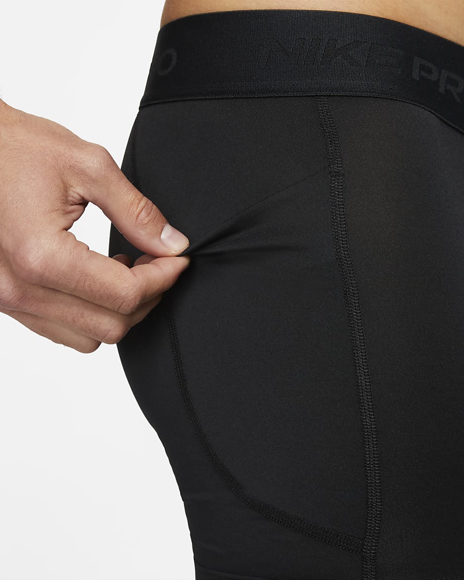 Nike Pro Dri-FIT fôret shorts til herre - Svart/Hvit