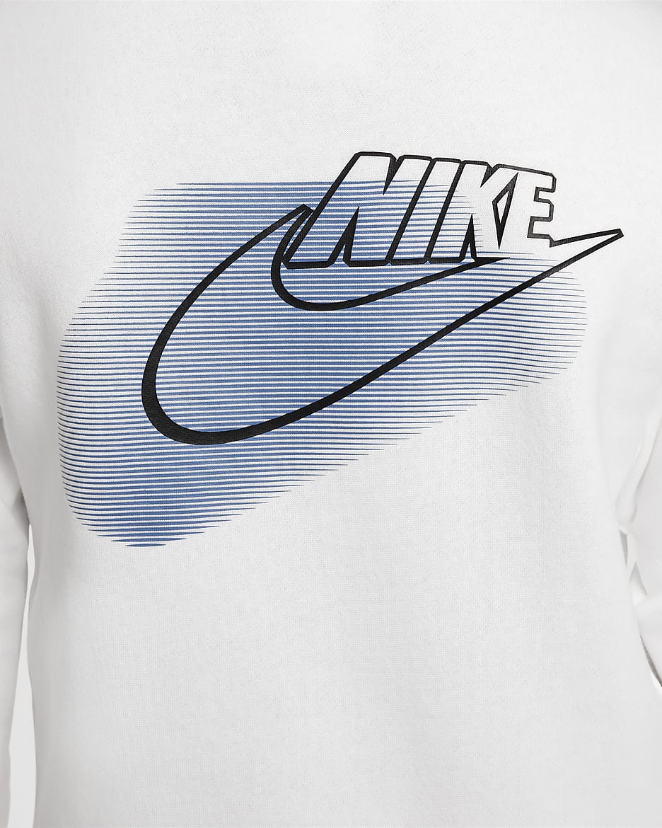 Dzianinowa bluza z kapturem dla dużych dzieci (chłopców) Nike Sportswear Standard Issue - Biel