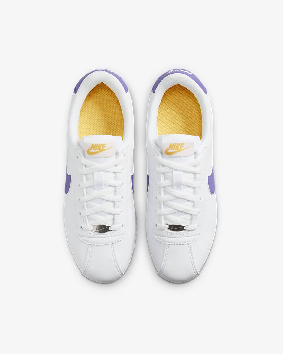 Nike Cortez cipő nagyobb gyerekeknek - Fehér/Varsity Maize/Varsity Purple