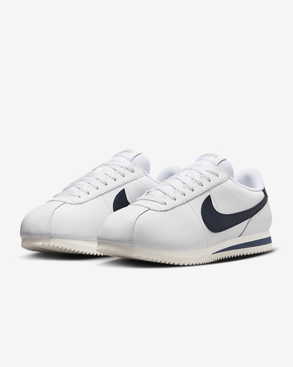 Nike Cortez Leather Women's Shoes - White/Sail/Metallic Gold/Obsidian