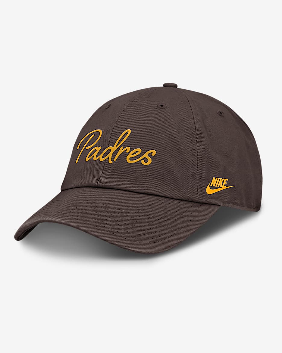 San Diego Padres Cooperstown Script Women's Nike MLB Adjustable Hat - Brown