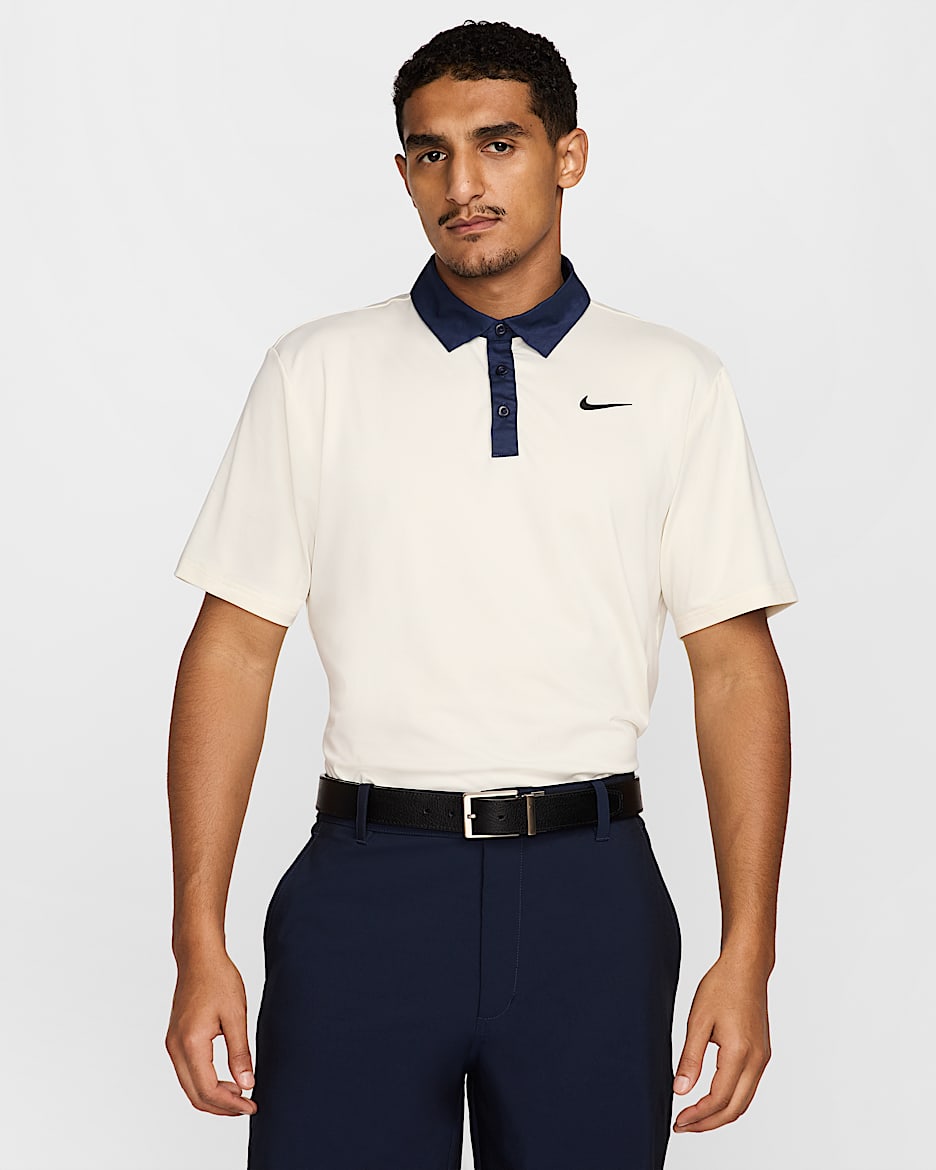 Nike Tour Men's Dri-FIT Golf Polo - Pale Ivory/Midnight Navy/Black