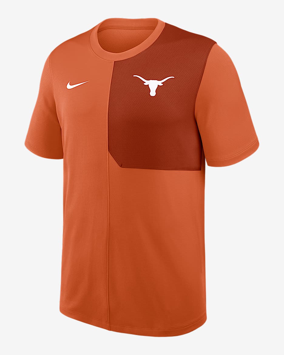 Texas Sideline Coach Men's Nike Dri-FIT College Top - Burnt Orange