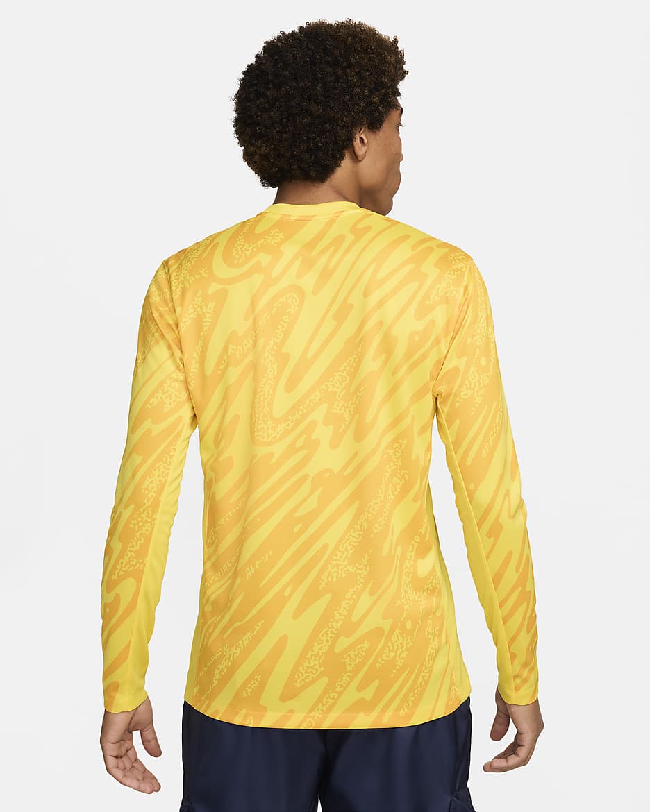 FFF (Men's Team) 2024/25 Stadium Goalkeeper Men's Nike Dri-FIT Football Replica Shirt - Tour Yellow/University Gold/Black