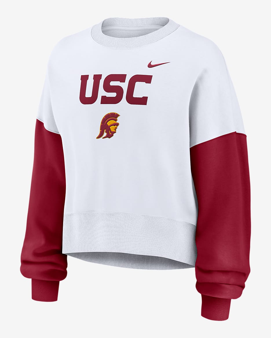USC Trojans Primetime Women's Nike College Pullover Crew - White