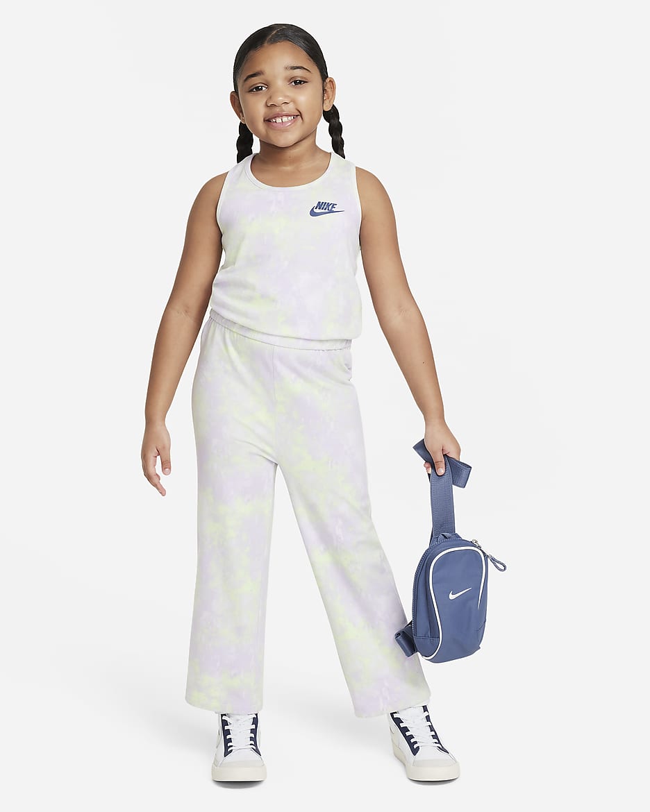 Jumpsuit estampado para niños talla pequeña Nike Club - Uva ligero