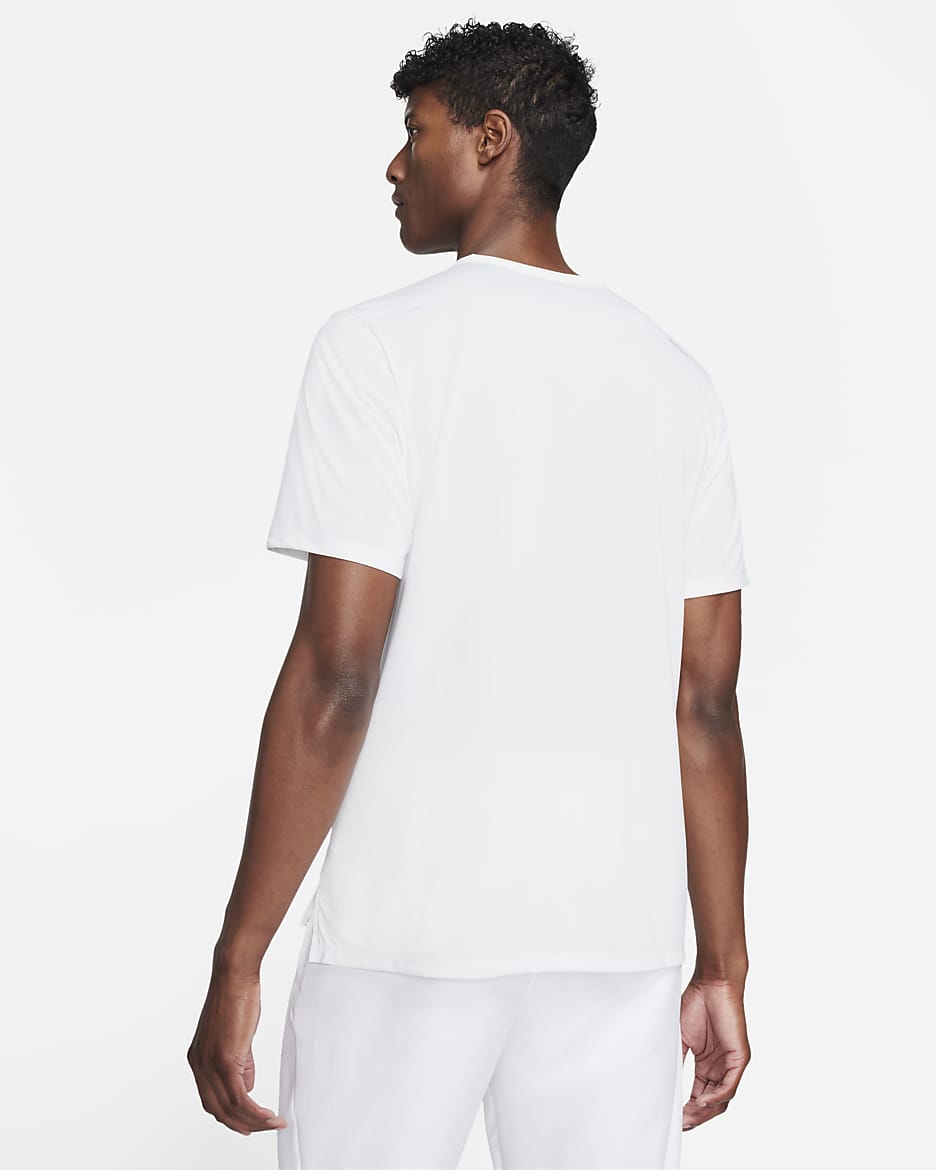 Haut de running à manches courtes Dri-FIT Nike Rise 365 pour homme - Blanc