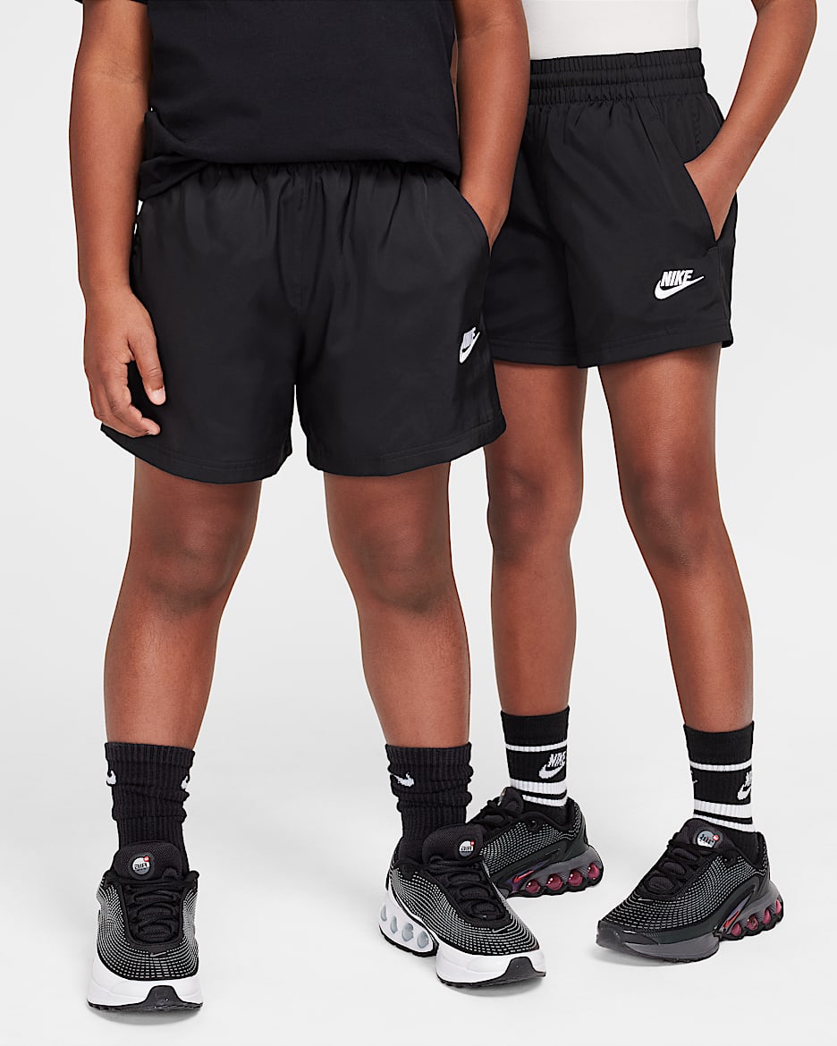 Nike Sportswear Club Big Kids' 4.5" Woven Shorts - Black/White