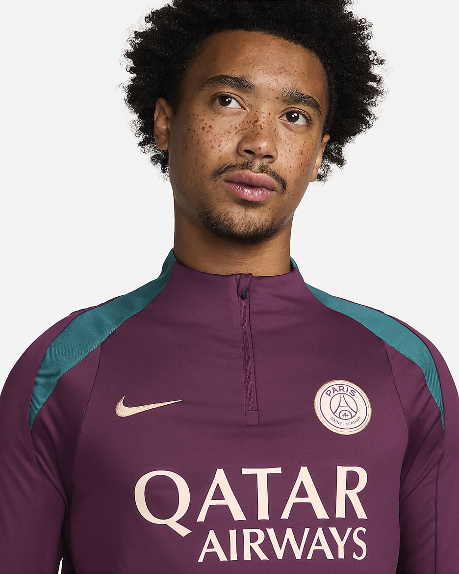 Paris Saint-Germain Strike Men's Nike Dri-FIT Football Drill Top - Bordeaux/Bordeaux/Geode Teal/Guava Ice