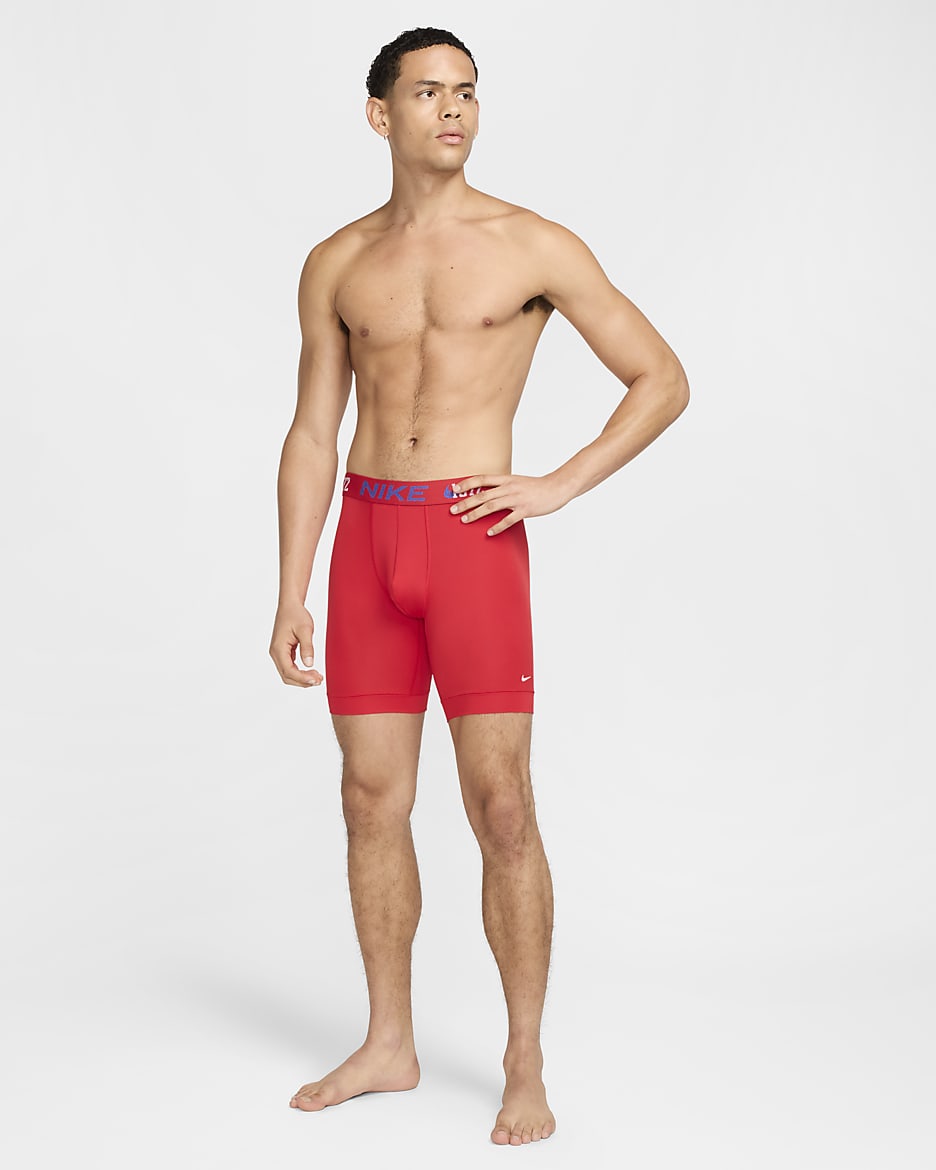 Nike Dri-FIT Essential Micro Long Boxer Briefs (3-Pack) - Red