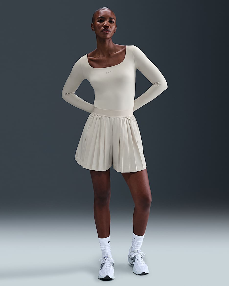 Nike 24.7 PerfectStretch Women's Dri-FIT High-Waisted Loose Pleated Skort - Light Orewood Brown/Light Iron Ore