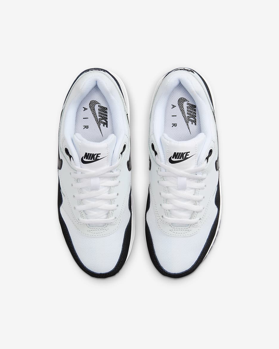 Air Max 1 Older Kids' Shoes - White/Pure Platinum/Black