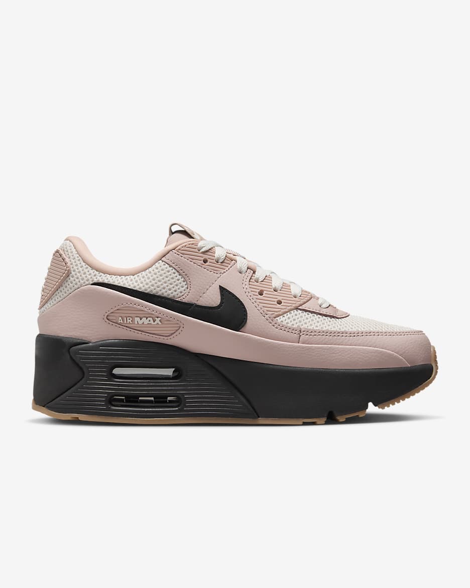 Nike Air Max 90 LV8 Women's Shoes - Pink Oxford/Guava Ice/Gum Medium Brown/Black