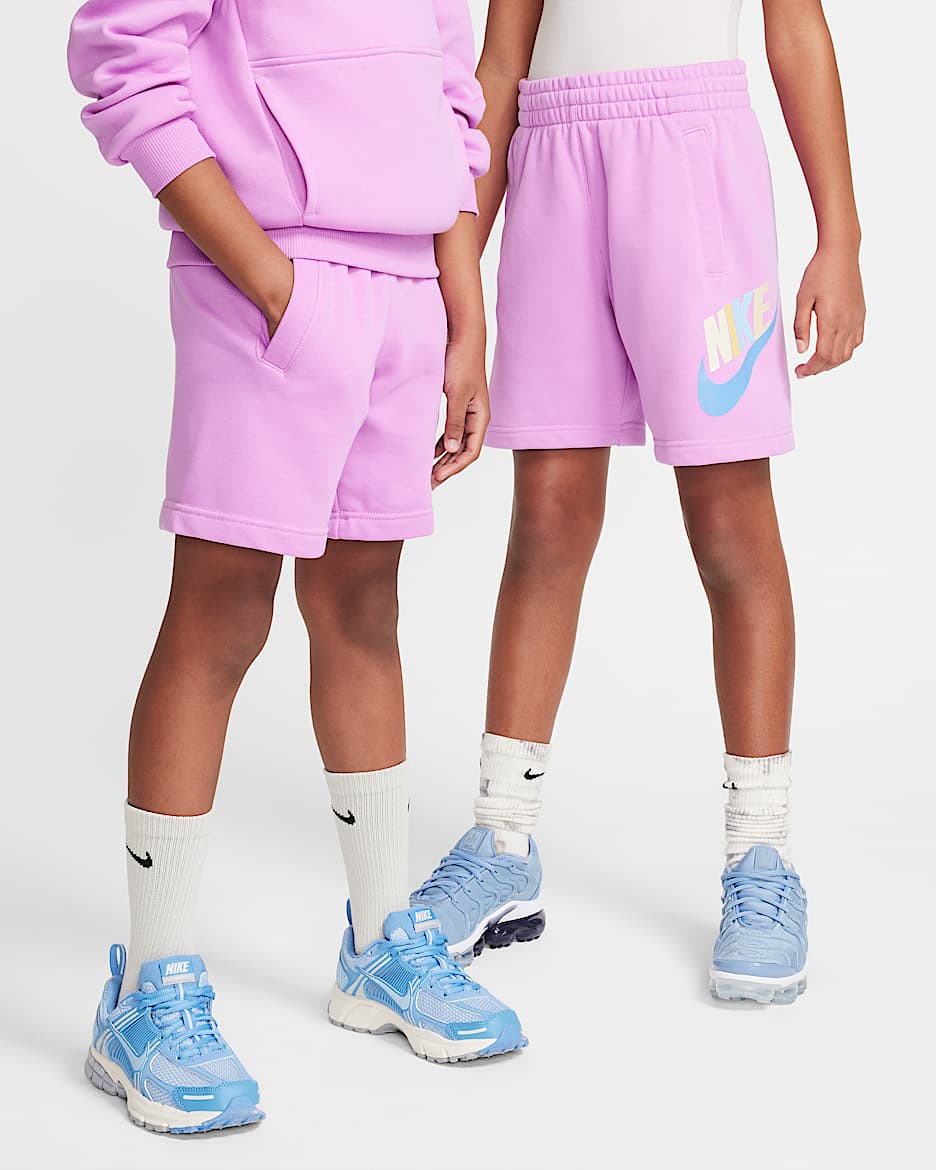 Shorts de French Terry para niños talla grande Nike Sportswear Club Fleece - Fucsia enérgico