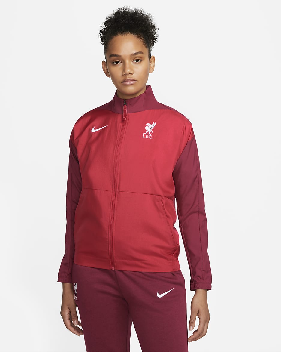 Liverpool FC Women's Nike Dri-FIT Soccer Jacket - Gym Red/Team Red/White/White