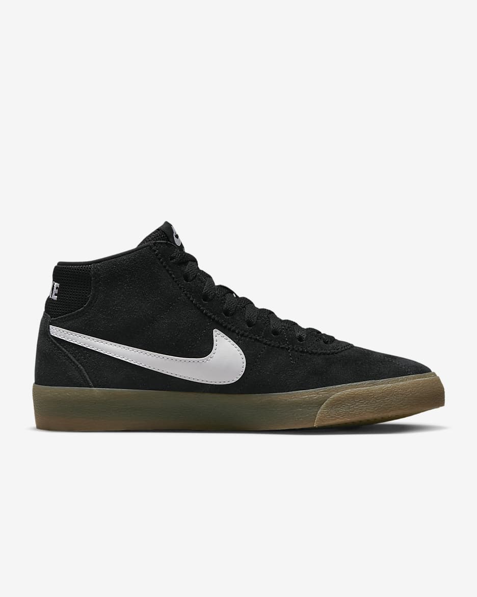 Nike SB Bruin High Skate Shoes - Black/Black/Gum Light Brown/White