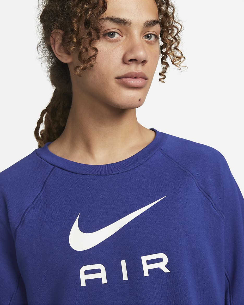 Nike Sportswear Air Men's French Terry Crew - Deep Royal Blue/White